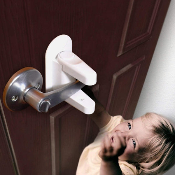 1PCS Baby Safety Lock Door Lever Lock Safety Child Proof Doors 3M Adhesive Lever Handle Compatible with Standard