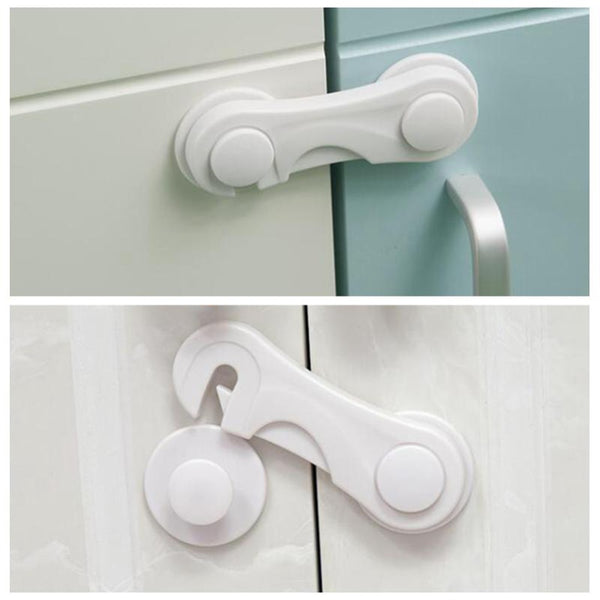 5pcs/lot Multi-function Child Baby Safety Lock Cupboard Cabinet Door Drawer Safety Locks Children Security Protector Baby Care