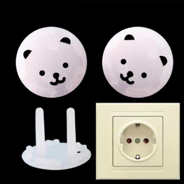 10Pcs/Set Bear EU Power Socket Electrical Outlet Cover Protection Children Baby Safety Anti Electric Shock Plugs Protector Cover